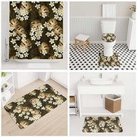 Gold Tropical Hawaii Bathroom Set Seamless Monstera Plumeria Hawaiian Pattern LT14 - Polynesian Pride