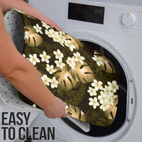 Gold Tropical Hawaii Bathroom Set Seamless Monstera Plumeria Hawaiian Pattern LT14 - Polynesian Pride