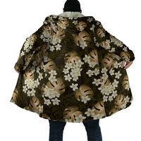 Gold Tropical Hawaii Cloak Seamless Monstera Plumeria Hawaiian Pattern LT14 - Polynesian Pride