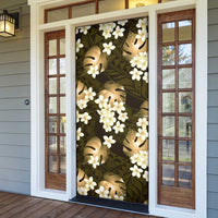 Gold Tropical Hawaii Door Cover Seamless Monstera Plumeria Hawaiian Pattern LT14 - Polynesian Pride