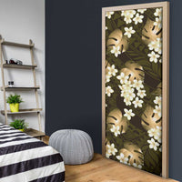 Gold Tropical Hawaii Door Cover Seamless Monstera Plumeria Hawaiian Pattern LT14 - Polynesian Pride