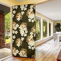 Gold Tropical Hawaii Door Cover Seamless Monstera Plumeria Hawaiian Pattern LT14 - Polynesian Pride