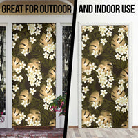 Gold Tropical Hawaii Door Cover Seamless Monstera Plumeria Hawaiian Pattern LT14 - Polynesian Pride