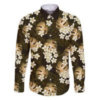 Gold Tropical Hawaii Family Matching Puletasi and Hawaiian Shirt Seamless Monstera Plumeria Hawaiian Pattern - Polynesian Pride