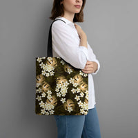 Gold Tropical Hawaii Tote Bag Seamless Monstera Plumeria Hawaiian Pattern LT14 - Polynesian Pride