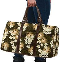 Gold Tropical Hawaii Travel Bag Seamless Monstera Plumeria Hawaiian Pattern LT14 - Polynesian Pride