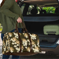 Gold Tropical Hawaii Travel Bag Seamless Monstera Plumeria Hawaiian Pattern LT14 - Polynesian Pride