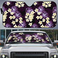 Purple Tropical Hawaii Auto Sun Shade Seamless Monstera Plumeria Hawaiian Pattern LT14 Purple - Polynesian Pride