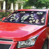 Purple Tropical Hawaii Auto Sun Shade Seamless Monstera Plumeria Hawaiian Pattern LT14 - Polynesian Pride