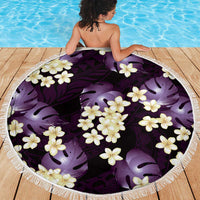Purple Tropical Hawaii Beach Blanket Seamless Monstera Plumeria Hawaiian Pattern - Polynesian Pride