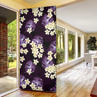 Purple Tropical Hawaii Door Cover Seamless Monstera Plumeria Hawaiian Pattern LT14 - Polynesian Pride