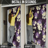 Purple Tropical Hawaii Door Cover Seamless Monstera Plumeria Hawaiian Pattern LT14 - Polynesian Pride