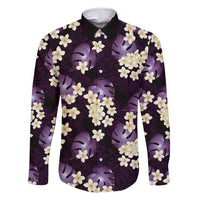 Purple Tropical Hawaii Family Matching Mermaid Dress and Hawaiian Shirt Seamless Monstera Plumeria Hawaiian Pattern - Polynesian Pride