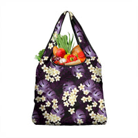 Purple Tropical Hawaii Grocery Bag Seamless Monstera Plumeria Hawaiian Pattern LT14 1-pack One Size Purple - Polynesian Pride