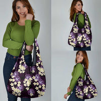 Purple Tropical Hawaii Grocery Bag Seamless Monstera Plumeria Hawaiian Pattern LT14 - Polynesian Pride