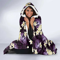 Purple Tropical Hawaii Hooded Blanket Seamless Monstera Plumeria Hawaiian Pattern LT14 - Polynesian Pride
