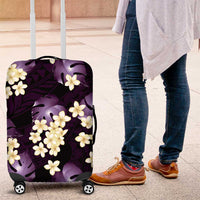 Purple Tropical Hawaii Luggage Cover Seamless Monstera Plumeria Hawaiian Pattern - Polynesian Pride