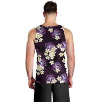 Purple Tropical Hawaii Men Tank Top Seamless Monstera Plumeria Hawaiian Pattern - Polynesian Pride