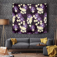 Purple Tropical Hawaii Tapestry Seamless Monstera Plumeria Hawaiian Pattern LT14 Purple - Polynesian Pride