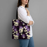 Purple Tropical Hawaii Tote Bag Seamless Monstera Plumeria Hawaiian Pattern LT14 - Polynesian Pride