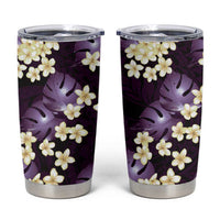 Purple Tropical Hawaii Tumbler Cup Seamless Monstera Plumeria Hawaiian Pattern LT14 Purple - Polynesian Pride