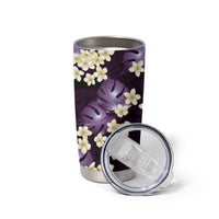 Purple Tropical Hawaii Tumbler Cup Seamless Monstera Plumeria Hawaiian Pattern LT14 - Polynesian Pride
