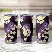 Purple Tropical Hawaii Tumbler Cup Seamless Monstera Plumeria Hawaiian Pattern LT14 - Polynesian Pride