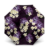 Purple Tropical Hawaii Umbrella Seamless Monstera Plumeria Hawaiian Pattern LT14 One Size Folded 11.42 inch Opened Diameter 37.4 inch Purple - Polynesian Pride