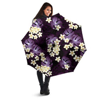 Purple Tropical Hawaii Umbrella Seamless Monstera Plumeria Hawaiian Pattern LT14 - Polynesian Pride