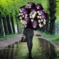 Purple Tropical Hawaii Umbrella Seamless Monstera Plumeria Hawaiian Pattern LT14 - Polynesian Pride