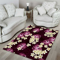 Pink Tropical Hawaii Area Rug Seamless Monstera Plumeria Hawaiian Pattern - Polynesian Pride