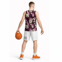 Pink Tropical Hawaii Basketball Jersey Seamless Monstera Plumeria Hawaiian Pattern LT14 - Polynesian Pride