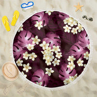 Pink Tropical Hawaii Beach Blanket Seamless Monstera Plumeria Hawaiian Pattern - Polynesian Pride