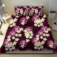 Pink Tropical Hawaii Bedding Set Seamless Monstera Plumeria Hawaiian Pattern - Polynesian Pride