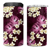 Pink Tropical Hawaii 4 in 1 Can Cooler Tumbler Seamless Monstera Plumeria Hawaiian Pattern LT14 One Size: 16 oz Pink - Polynesian Pride