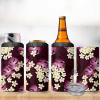 Pink Tropical Hawaii 4 in 1 Can Cooler Tumbler Seamless Monstera Plumeria Hawaiian Pattern LT14 - Polynesian Pride