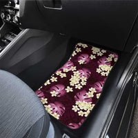 Pink Tropical Hawaii Car Mats Seamless Monstera Plumeria Hawaiian Pattern - Polynesian Pride