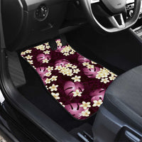 Pink Tropical Hawaii Car Mats Seamless Monstera Plumeria Hawaiian Pattern - Polynesian Pride