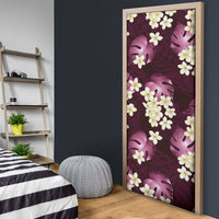 Pink Tropical Hawaii Door Cover Seamless Monstera Plumeria Hawaiian Pattern LT14 - Polynesian Pride