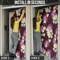 Pink Tropical Hawaii Door Cover Seamless Monstera Plumeria Hawaiian Pattern LT14 - Polynesian Pride