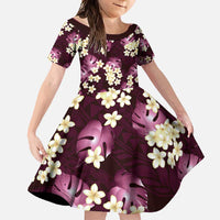 Pink Tropical Hawaii Family Matching Off Shoulder Maxi Dress and Hawaiian Shirt Seamless Monstera Plumeria Hawaiian Pattern - Polynesian Pride