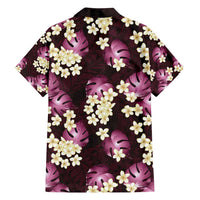 Pink Tropical Hawaii Family Matching Puletasi and Hawaiian Shirt Seamless Monstera Plumeria Hawaiian Pattern - Polynesian Pride