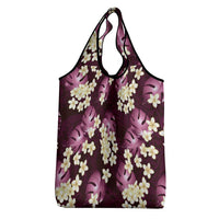 Pink Tropical Hawaii Grocery Bag Seamless Monstera Plumeria Hawaiian Pattern LT14 - Polynesian Pride