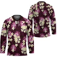 Pink Tropical Hawaii Hockey Jersey Seamless Monstera Plumeria Hawaiian Pattern LT14 - Polynesian Pride
