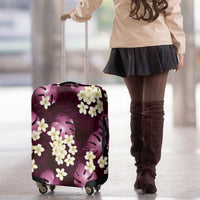 Pink Tropical Hawaii Luggage Cover Seamless Monstera Plumeria Hawaiian Pattern - Polynesian Pride