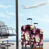 Pink Tropical Hawaii Luggage Cover Seamless Monstera Plumeria Hawaiian Pattern - Polynesian Pride