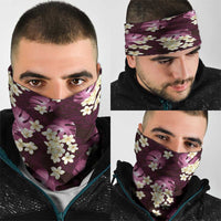 Pink Tropical Hawaii Neck Gaiter Seamless Monstera Plumeria Hawaiian Pattern - Polynesian Pride