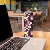Pink Tropical Hawaii Skinny Tumbler Seamless Monstera Plumeria Hawaiian Pattern LT14 - Polynesian Pride