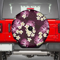 Pink Tropical Hawaii Spare Tire Cover Seamless Monstera Plumeria Hawaiian Pattern - Polynesian Pride