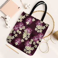 Pink Tropical Hawaii Tote Bag Seamless Monstera Plumeria Hawaiian Pattern LT14 Black Strap One Size Pink - Polynesian Pride